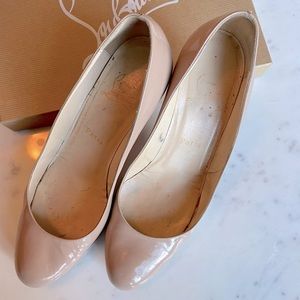 Christian Louboutin nude patent pumps size 39